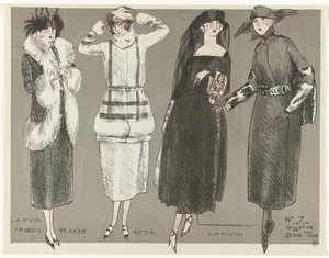 Gazette du Bon Ton, 1920 - No. 7, Croquis Pl XXXIII: Lanvin / Beer / Lanvin (cím a tárgyon)