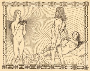 Az örök menyasszony, 2. lemez, a „Lebenszeichen” portfólióból, pub. Fritz Heyder Verlag 1908-ban Berlinben