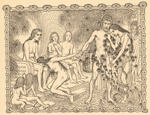 A varázsvilágon keresztül, 9. lemez, a „Lebenszeichen” portfólióból, pub. Fritz Heyder Verlag 1908-ban Berlinben alkotó: Fidus