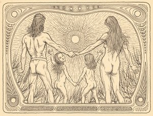 Sonnenwanderer, 12. tábla, a „Lebenszeichen” portfólióból, pub. Fritz Heyder Verlag 1908-ban Berlinben alkotó: Fidus