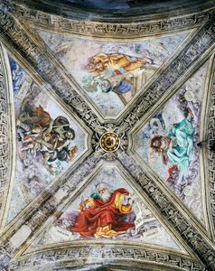 Filippino Lippi (1457-1504) freskói a kupolán, a Strozzi-kápolna. Santa Maria Novella templom, Firenze. Olaszország