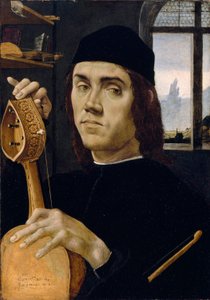 Zenész portréja alkotó: Filippino Lippi