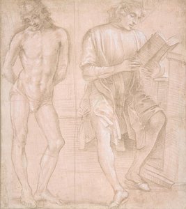 Álló fiatalság, kezekkel a háta mögött, ülő fiatalsággal, olvas recto..., 145758-1504. alkotó: Filippino Lippi