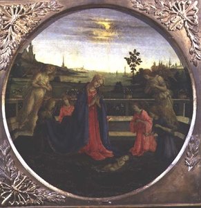 A kisded Jézus imádása alkotó: Filippino Lippi