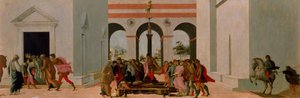 Lucretia halála (tempera a panelen) alkotó: Filippino Lippi
