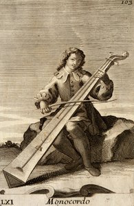 Ember játszik a monokordon