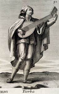 Ember, aki a theorbót játszik