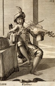 Ember játszik hegedűn