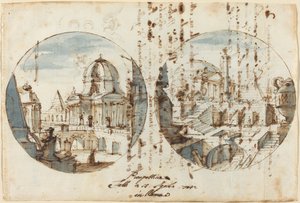 Építészeti fantáziák templomokkal és piramisokkal alkotó: Filippo Juvarra