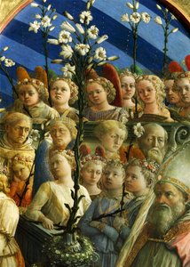 Incoronazione Maringhi vagy Szűz koronázása, Filippo Lippi (kb. 1406-1469), tempera, fa, 200x287 cm, részlet