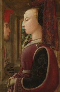 Nő portréja férfival a szekrényben, kb. 1440. alkotó: Fra Filippo Lippi