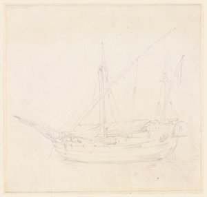Rajz, Vitorlás hajó, 1780 körül alkotó: Filippo Marchionni