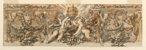 Rajz, fríz díszítése, 1770 körül. alkotó: Filippo Marchionni