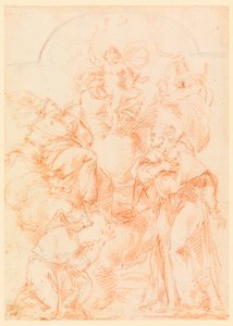 Rajz, tanulmány egy oltárképhez, Krisztus gyermekével, 1750-1800 alkotó: Filippo Marchionni