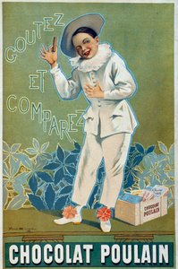 Firmin Etienne Bruisset (1859-1925) plakátreklámja a Chocolat Poulainhez "" Kóstolja meg és hasonlítsa össze""