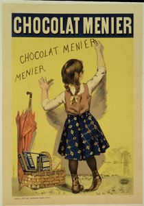 A „Menier” csokoládét reklámozó plakát reprodukciója, 1893