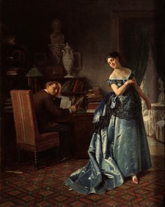 Egy divathölgy. Felkészülés egy bálra, 1872