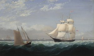 Hajók a bostoni kikötőben alkotó: Fitz Henry Lane