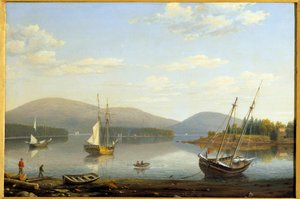 Kilátás a Somes kikötőjére Maine államban, az Egyesült Államokban Hugh Lane Fitz (1804-1865) festménye 1850 Magángyűjtemény alkotó: Fitz Henry Lane