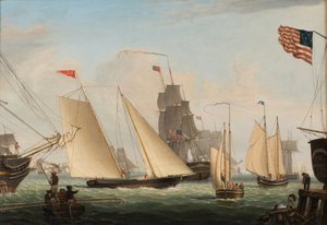 Yacht Northern Light Boston kikötőjében, 1845