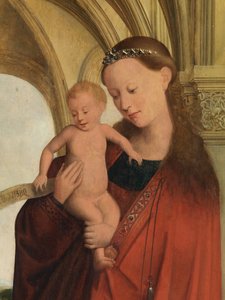 Madonna részlete Petrus Wijts-szel (olaj a panelen) alkotó: Flemish School
