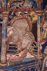 Flamand kárpit. Elhaladva a Vörös-tengeren (Paso del Mar Rojo). Kb. 1490. Részlet. alkotó: Flemish School