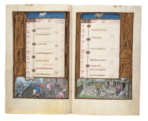 Fóliók a Rothschild Órakönyvből, Gent vagy Brugge, 1505 körül alkotó: Flemish School