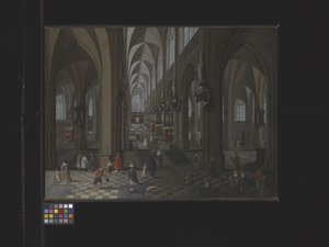 Antwerpeni katedrális belseje (olaj, vászon) alkotó: Flemish School