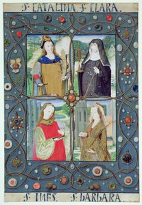 Marlay Cutting SP.5: Négy női szent, egy Gentben vagy Bruges-ben készült Órakönyvből, 1510 körül alkotó: Flemish School