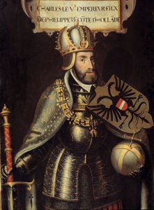 V. Károly portréja lábán alkotó: Flemish School