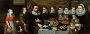 Egy család portréja a déli étkezéskor, 1610-es évek alkotó: Flemish School