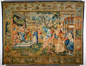 Szent Pál a prédikáció helyéről elűzött Barnabással (textil) alkotó: Flemish School