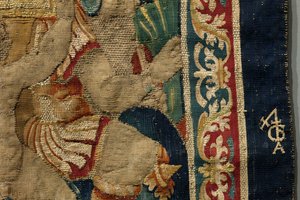 V. Alfonso portugál király hódításait bemutató kárpit (Conquistas de Alfonso V de Portugal), Tournai. Részlet. (Gyapjú és selyem) alkotó: Flemish School