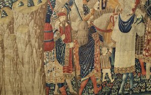 V. Alfonso portugál király hódításait bemutató kárpit (Conquistas de Alfonso V de Portugal), Tournai. Részlet. (Gyapjú és selyem) alkotó: Flemish School