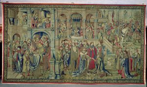 A gyermek és a király halála győzelmet ígér, Dávid és Betsabé kárpitja, 1510-1515 alkotó: Flemish School
