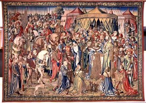 A királyi jelvény bemutatása, Dávid és Batsabé gobelinje, 1510-1515 körül (szőttes) alkotó: Flemish School