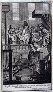 Ulysse a hazájába való visszatéréshez szükséges segítséget kér Alcinoustól (Alcinoos). Illusztráció az 1731-ben Amszterdamban kiadott Homere Odüszeusának VII. könyvéhez, az Odüszeusban, Milano Collection privee. alkotó: Flemish School