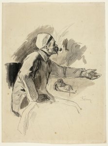 Ülő férfi kinyújtott bal karral alkotó: Félicien Rops