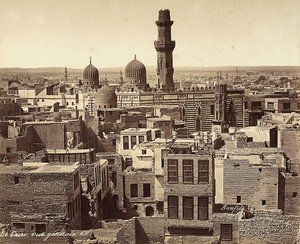 Panorámás kilátás Kairóra, Egyiptom alkotó: Félix Bonfils