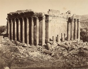Bacchus temploma Heliopolis vagy Baalbek régészeti övezetében, ősi szíriai város, ma Libanon