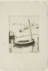 A hajó leeresztett vitorlával alkotó: Félix Henri Bracquemond
