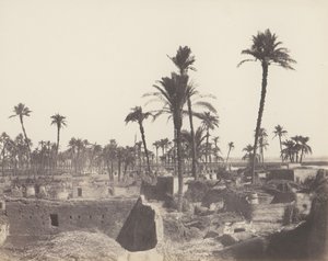 Abaziz, Egy arab falu belseje, 1851-52, nyomtatva 1853-54. alkotó: Félix Teynard