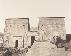 Fileh Philæ szigete, első oszloposzlop – Nézet a ... platformjáról, 1851-52, nyomtatva 1853-54.