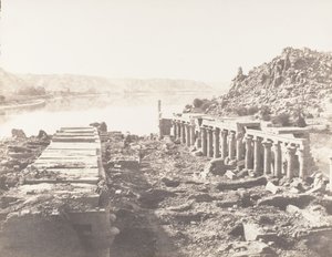 Fileh Philæ szigete, Általános nézet az I. pontból, On The Platform..., 1851-52, nyomtatva 1853-54. alkotó: Félix Teynard