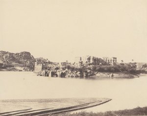 Fileh Philæ szigete, Általános nézet Délkeletről a B pontnál, 1851-52, nyomtatva 1853-54. alkotó: Félix Teynard