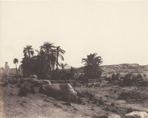 Karnak Théba, Szfinxek sugárútja – Általános nézet a G pontról, 1851-52, nyomtatva 1853-54. alkotó: Félix Teynard