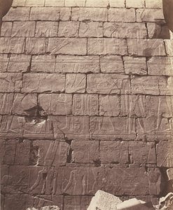 Karnak Théba, Palota - Hypostyle Hall - Az Int... dekorációja, 1851-52, nyomtatva 1853-54. alkotó: Félix Teynard