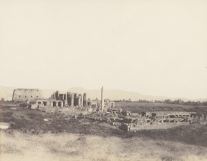 Karnak Théba, A romok általános képe délkeletről, in T, 1851-52, nyomtatva 1853-54. alkotó: Félix Teynard
