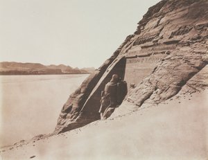 Large Speos – A nézet a Sand Slope II Ramszesz-templomból, Abu Simbel, 1851-1852. alkotó: Félix Teynard