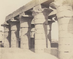Louksor Thèbes. Construction Centrale - Grande Colonnade, 1851-52, nyomtatott 1853-54. alkotó: Félix Teynard